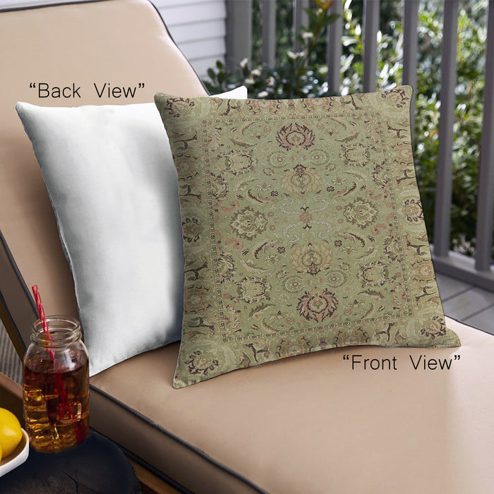 Front View of Mid-Century Modern Urban Square Oak Brown Throw Pillow, 18 inch by 18 inch, pwurb1237