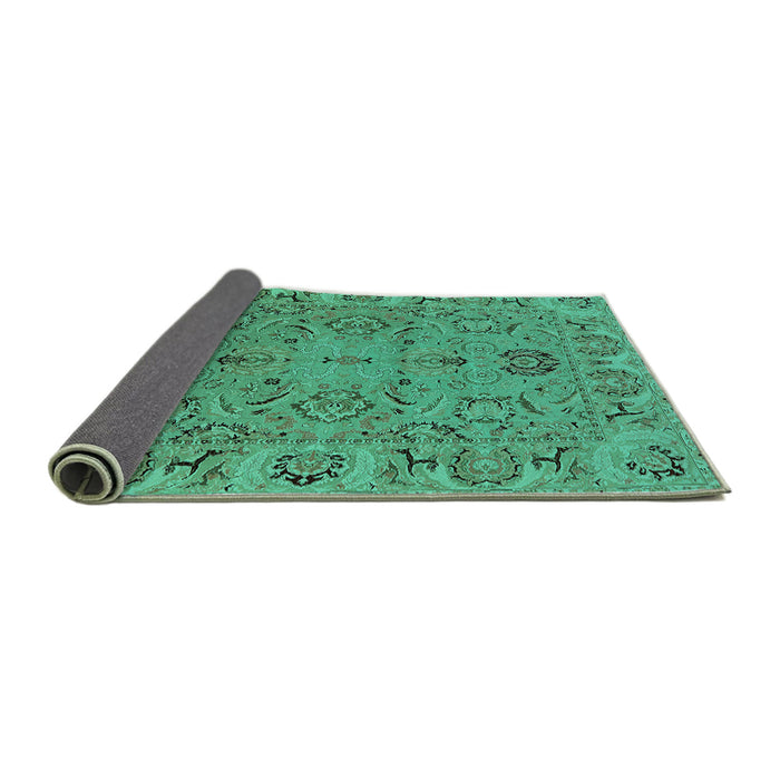 Sideview of Oriental Turquoise Traditional Rug, urb1237turq