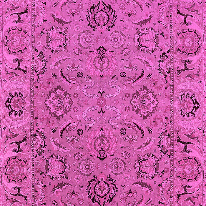 Machine Washable Oriental Pink Traditional Rug, wshurb1237pnk