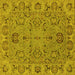 Square Oriental Yellow Traditional Rug, urb1237yw