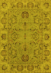 Oriental Yellow Traditional Rug, urb1237yw