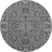 Round Oriental Gray Traditional Rug, urb1237gry