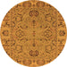 Round Oriental Orange Traditional Rug, urb1237org