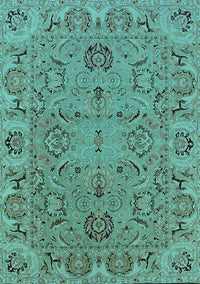 Oriental Light Blue Traditional Rug, urb1237lblu