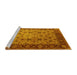 Sideview of Machine Washable Oriental Yellow Traditional Rug, wshurb1238yw