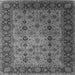 Square Machine Washable Oriental Gray Traditional Rug, wshurb1238gry