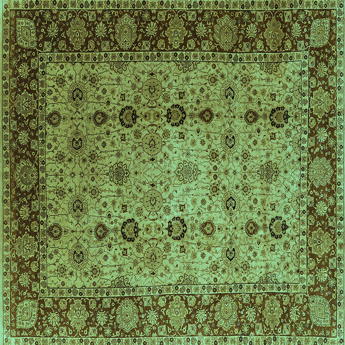 Square Oriental Turquoise Traditional Rug, urb1238turq