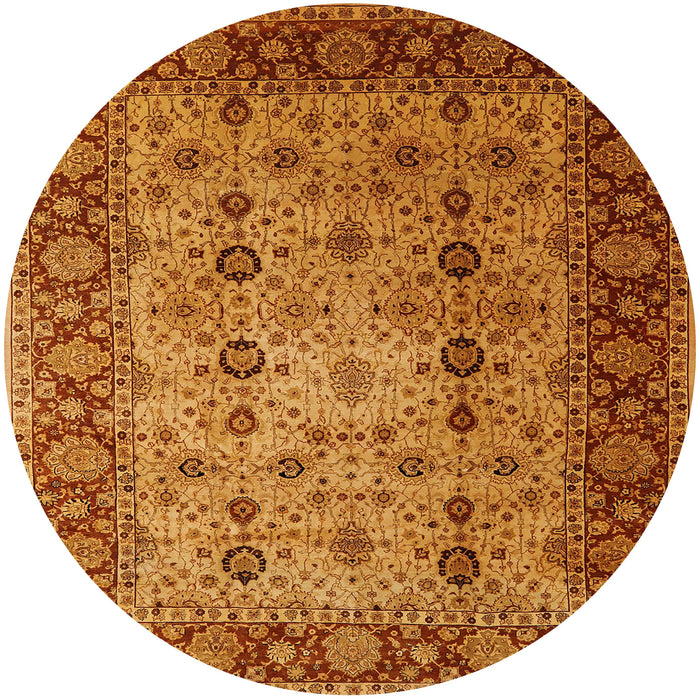 Round Mid-Century Modern Red Oriental Rug, urb1238