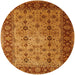 Round Mid-Century Modern Red Oriental Rug, urb1238