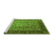 Sideview of Machine Washable Oriental Green Traditional Area Rugs, wshurb1238grn