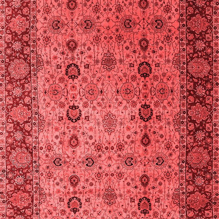 Machine Washable Oriental Red Traditional Rug, wshurb1238red