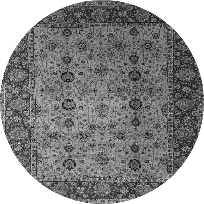 Round Oriental Gray Traditional Rug, urb1238gry