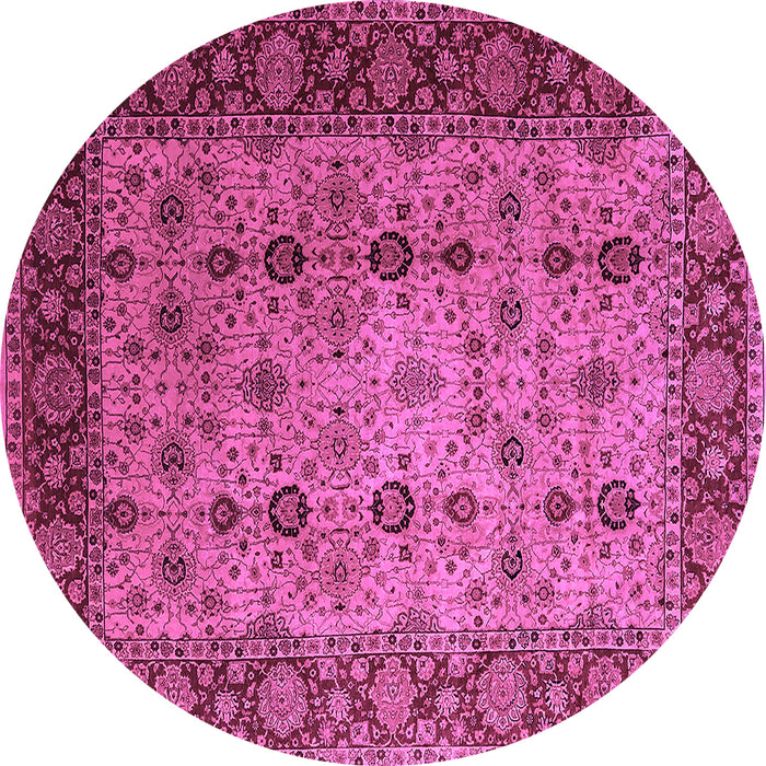 Round Oriental Purple Traditional Rug, urb1238pur