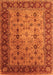 Machine Washable Oriental Orange Traditional Area Rugs, wshurb1238org