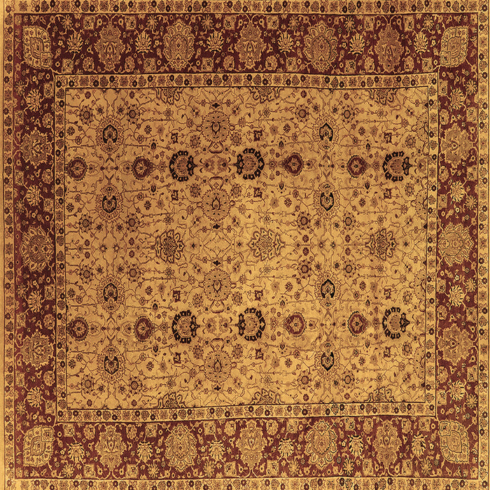 Square Oriental Brown Traditional Rug, urb1238brn