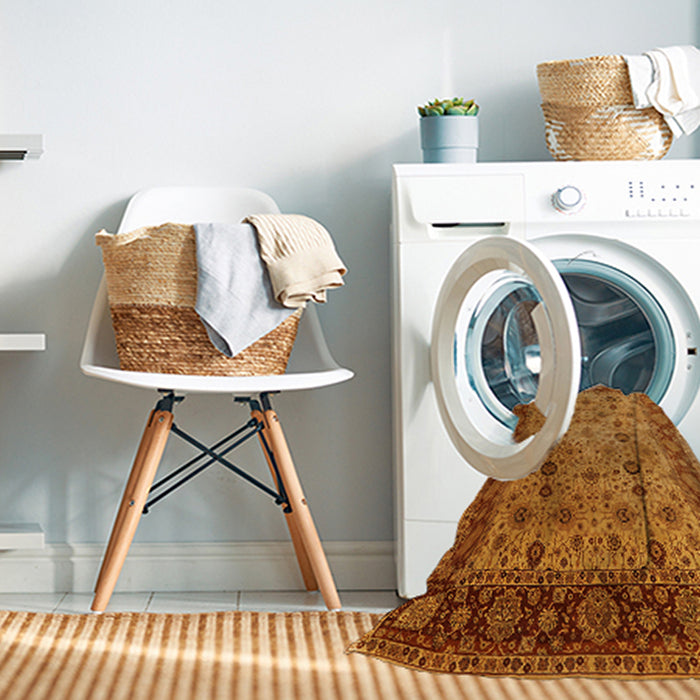 Machine Washable Industrial Modern Tomato Red Rug in a Washing Machine, wshurb1238