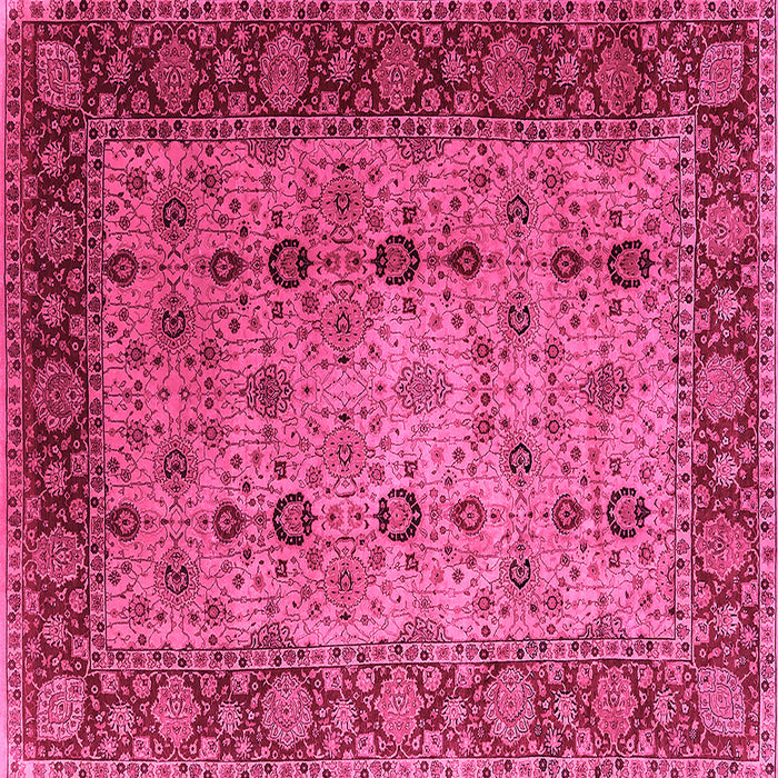 Square Oriental Pink Traditional Rug, urb1238pnk