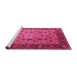 Sideview of Machine Washable Oriental Pink Traditional Rug, wshurb1238pnk