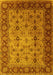 Machine Washable Oriental Yellow Traditional Rug, wshurb1238yw