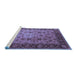 Sideview of Machine Washable Oriental Blue Traditional Rug, wshurb1238blu