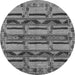 Round Oriental Gray Industrial Rug, urb1239gry