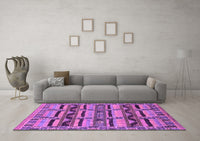 Machine Washable Oriental Purple Industrial Rug, wshurb1239pur