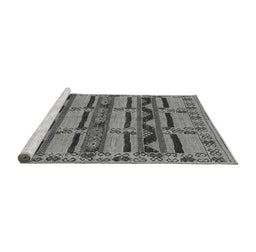 Sideview of Machine Washable Oriental Gray Industrial Rug, wshurb1239gry