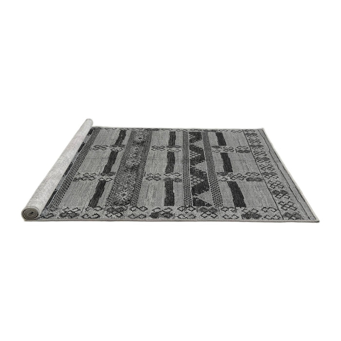 Sideview of Machine Washable Oriental Gray Industrial Rug, wshurb1239gry