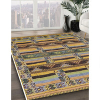 Mid-Century Modern Dark Brown Oriental Rug, urb1239