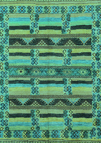 Oriental Turquoise Industrial Rug, urb1239turq