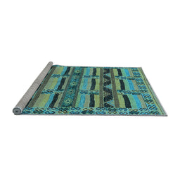 Sideview of Machine Washable Oriental Light Blue Industrial Rug, wshurb1239lblu