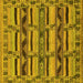 Square Machine Washable Oriental Yellow Industrial Rug, wshurb1239yw