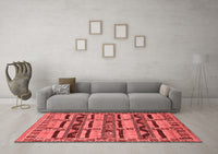 Machine Washable Oriental Red Industrial Rug, wshurb1239red