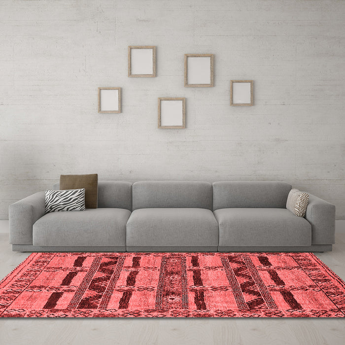 Industrial Red Washable Rugs