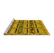 Sideview of Machine Washable Oriental Yellow Industrial Rug, wshurb1239yw