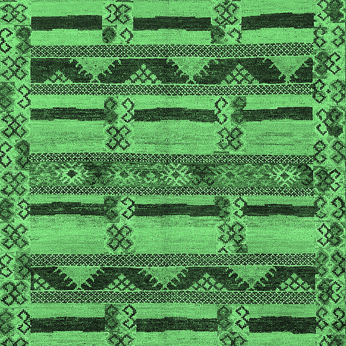 Machine Washable Oriental Emerald Green Industrial Area Rugs, wshurb1239emgrn