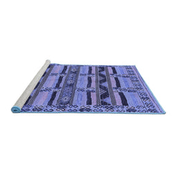 Sideview of Machine Washable Oriental Blue Industrial Rug, wshurb1239blu