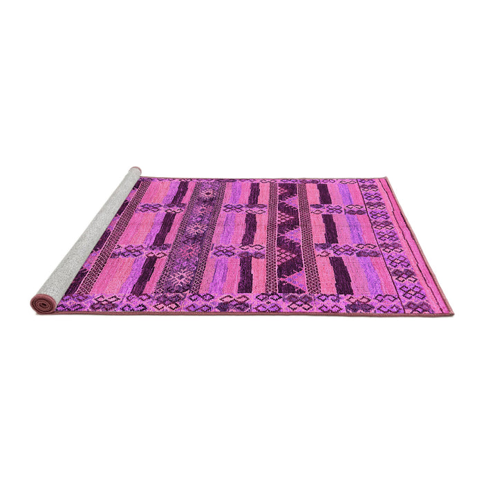 Sideview of Machine Washable Oriental Pink Industrial Rug, wshurb1239pnk