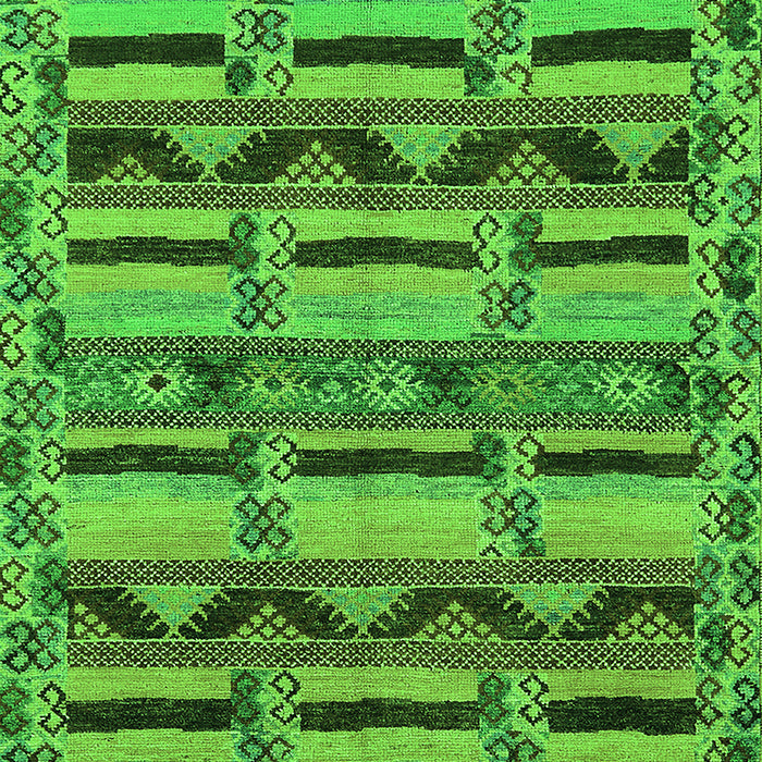 Machine Washable Oriental Green Industrial Area Rugs, wshurb1239grn