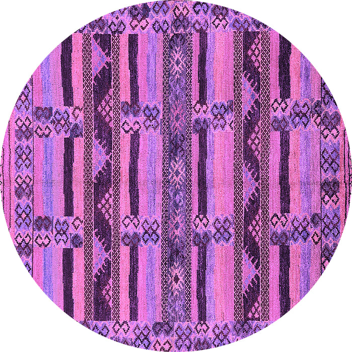 Round Oriental Purple Industrial Rug, urb1239pur