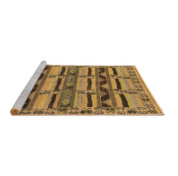 Sideview of Machine Washable Oriental Brown Industrial Rug, wshurb1239brn