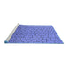 Sideview of Machine Washable Solid Blue Modern Rug, wshurb1240blu