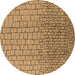 Round Solid Brown Modern Rug, urb1240brn