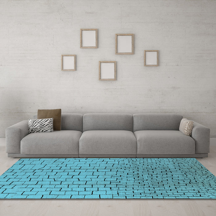 Machine Washable Solid Light Blue Modern Rug in a Living Room, wshurb1240lblu