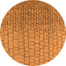 Round Solid Orange Modern Rug, urb1240org