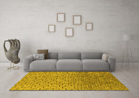 Machine Washable Solid Yellow Modern Rug, wshurb1240yw