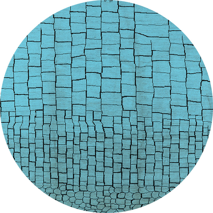 Round Solid Light Blue Modern Rug, urb1240lblu