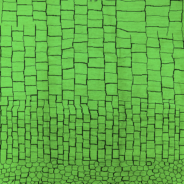 Square Machine Washable Solid Green Modern Area Rugs, wshurb1240grn