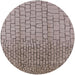 Round Mid-Century Modern Puce Purple Solid Rug, urb1240