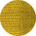 Round Solid Yellow Modern Rug, urb1240yw